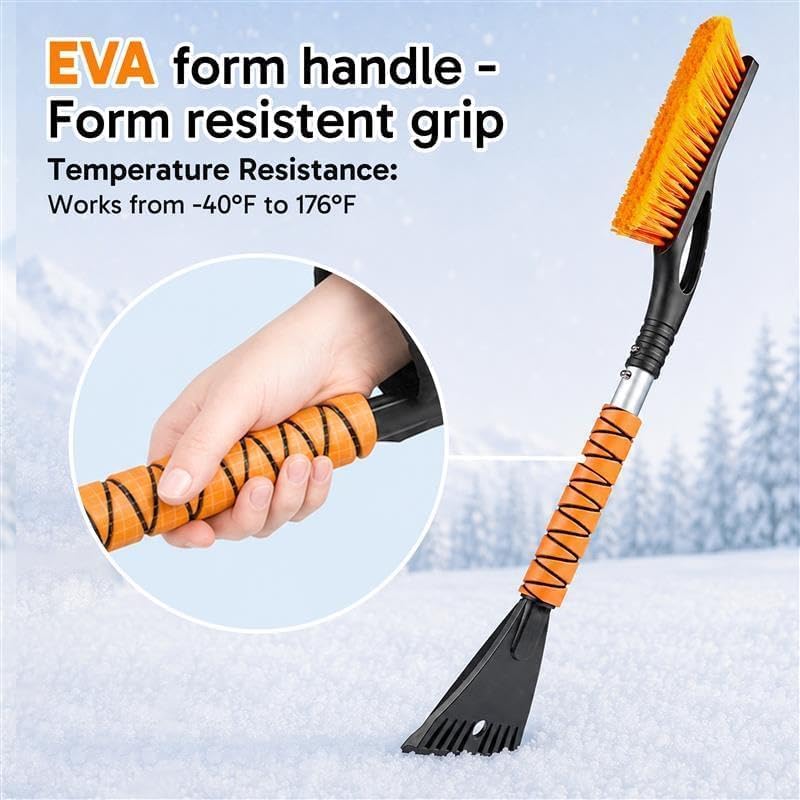 27" 2 in 1 Ice Scraper for Car Windshield and Car Snow Brush 2 Pack