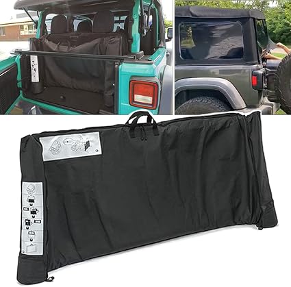 Soft Top Window Storage Bag fits for 2018 2019 2020 2021 2022 2023 2024 2025 Jeep Wrangler JL JLU Sports Sahara Freedom 