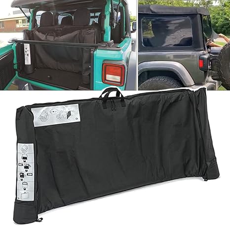 Soft Top Window Storage Bag fits for 2018 2019 2020 2021 2022 2023 2024 2025 Jeep Wrangler JL JLU Sports Sahara Freedom 