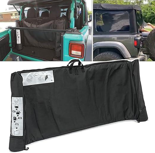 Soft Top Window Storage Bag fits for 2018 2019 2020 2021 2022 2023 2024 2025 Jeep Wrangler JL JLU Sports Sahara Freedom 