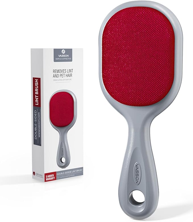 VASSON Double-Sided Lint Brushes, Classic Velvet Brush for Furniture and Clothing, Ideal for Pet Hair Removal
