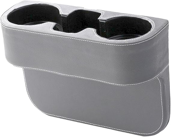 YoRise Car Cup Holder, PU Leather Automotive Cup Drink Holder, Car Seat Gap Filler Storage Box, Multifunctional Front Se
