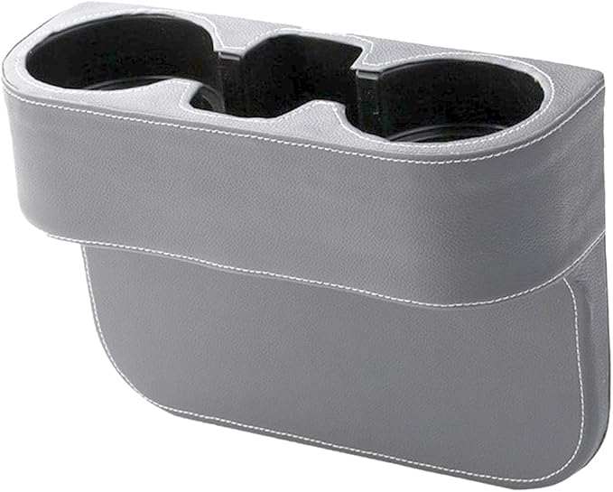 YoRise Car Cup Holder, PU Leather Automotive Cup Drink Holder, Car Seat Gap Filler Storage Box, Multifunctional Front Se