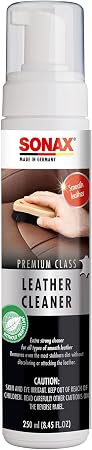 SONAX Premium Class Leather Cleaner | Powerful Foaming Formula for Deep Cleaning Smooth & Perforated Leather | Removes S