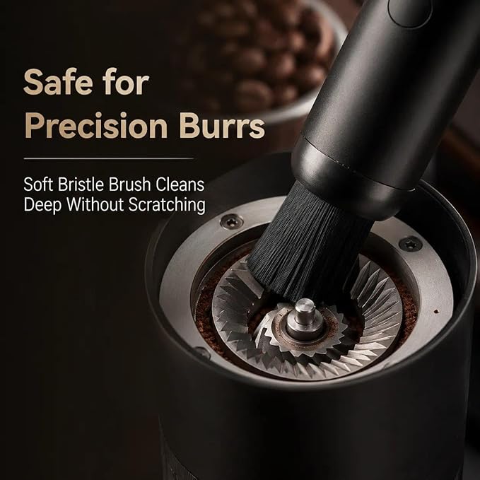 Coffee Grinder Vacuum Cleaner, Rechargeable Mini Vacuum for Coffee Grounds, Espresso Machine & Barista Station Cleaning Tool with 4 Attachments, Portable Desktop Cleaner for Home Baristas