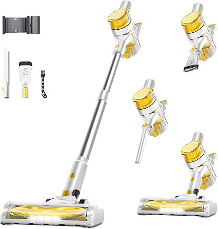 Cordless Vacuum for Home, Powerful Stick Vacuum Cleaner with Rechargeable Battery, 6-in-1 Lightweight Handheld Vacuum, 45 Mins Runtime for Hardfloor & Carpets Pet Hair - Cleanova