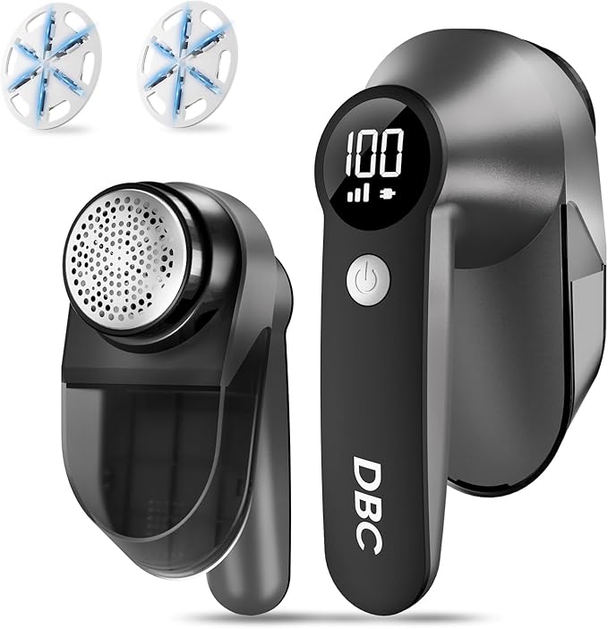 DBC Rechargeable Fabric Shaver,3-Speed Lint Remover for Clothes LED Display, 15000r/Min Powerful Motor, Large Shaving Head Lint Shaver for Clothes, 6-Leaf Blades, Lint Ball, Furniture, Fuzz