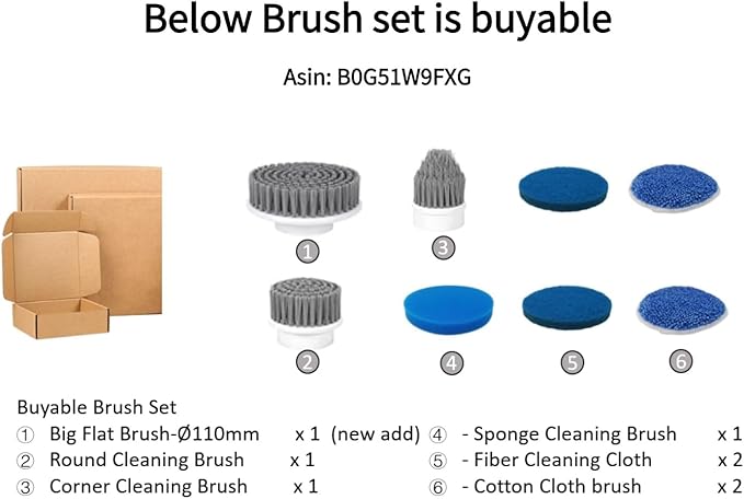 Electric Spin Scrubber Full-Body IPX7 Waterproof Cordless Bathroom Cleaning Brush with Power LCD Display and 8 Brush Heads