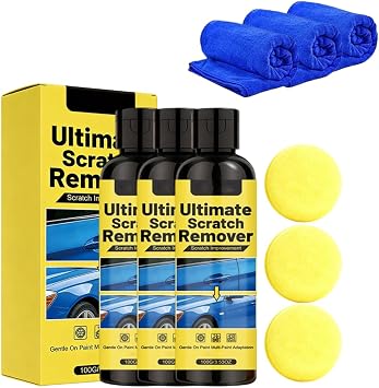 Car Scratch Repair Wax, 2026 New Quick Fix Removal Paste for Deep Scratches with Sponge and Towel, Plastic Polish Scratchs Removers, Car Scratchs Repair Paste Deep Scratch，3 PCS - Cleanova