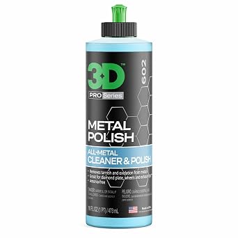 3D Metal Polish – Heavy Duty Car Metal Polish for Aluminum, Chrome, Brass, Copper, Silver – Removes Oxidation, Tarnish &