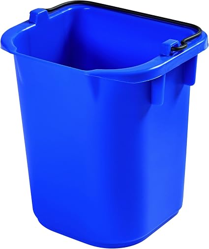 Rubbermaid Commercial Products Heavy-Duty Cleaning Pail 5-Quart Blue Utility Bucket with Built-In Spout and Handle for H