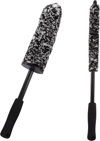 ASelected 2 Pcs Car Wheel Brushes,Soft Alloy Wheel Brush Microfibre,Rim Cleaning Brush Long Handle Vehicle Wheel Brushes