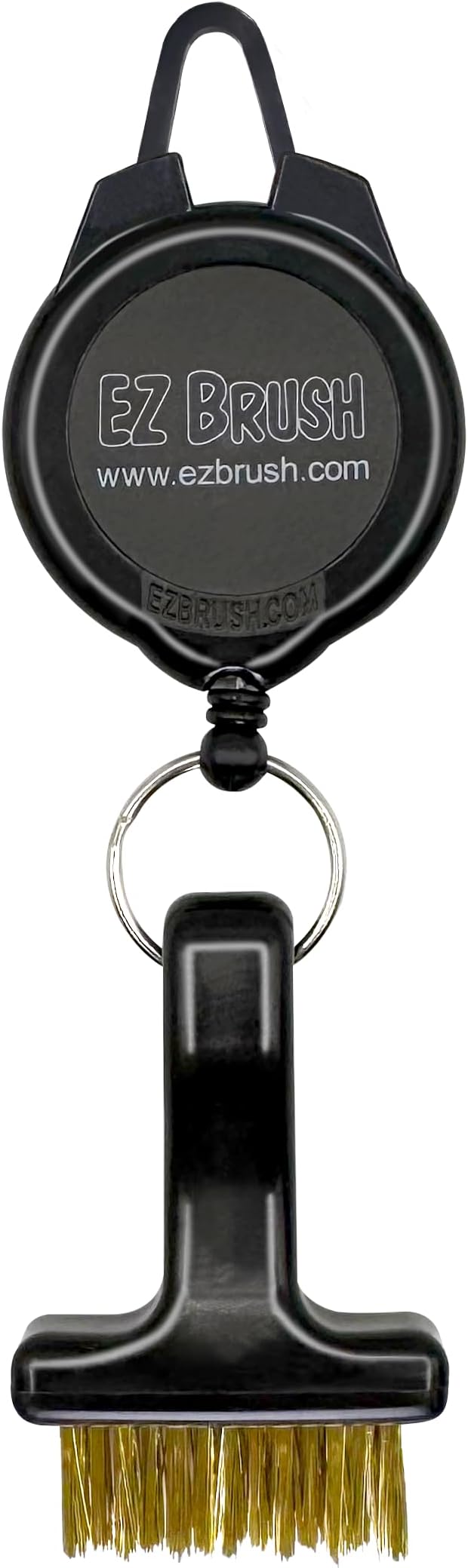 Mini Retractable Golf Club Brush Cleaning Tool with Clip and Brass Bristles