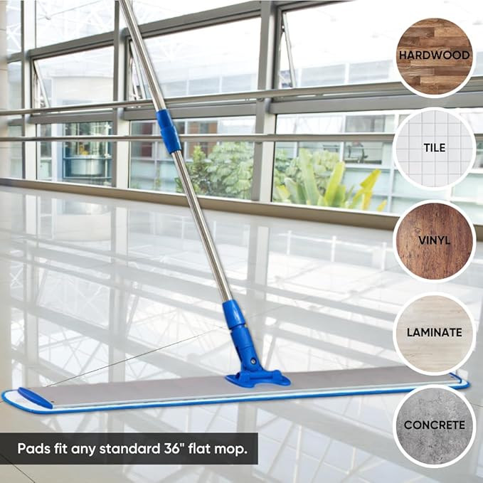 36" Microfiber Wet Mop Pad (3) - Microfiber Wholesale