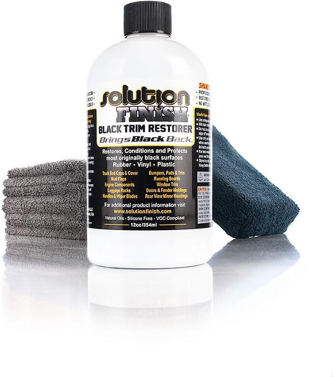 The Rag Company - Solution Finish Full Installation Kit - Enriche, Condition, Protect; Black Plastic Trim Restorer (12oz