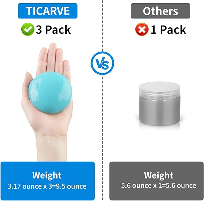 TICARVE 3 Pack Cleaning Gel for Car Detailing Putty Car Vent Cleaner Goo Cleaning Putty Gel Auto Detailing Tools Car Interior Cleaner Dust Cleaning Mud for Cars Dust Cleaner Slime Keyboard Cleaner