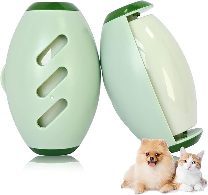 Portable Lint Roller, 2 Pack Travel Size Reusable Lint Rollers, Extra Sticky Small Lint Remover for Cat Dog Pet Hair and Clothes(Green)
