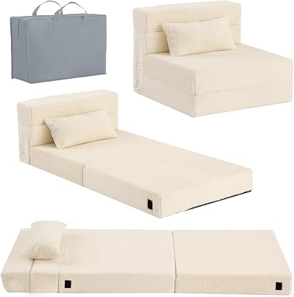 Tiita Kids Floor Sofa for Children, Child Fold Up Sofa Couch Convertible Futon Folding Chair with Storage Bag for Kids, 