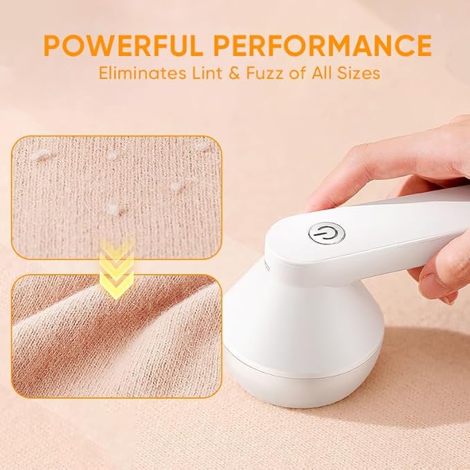 Saker Lint Remover 2026 Plus| Electric Fabric Shaver for Clothing | Type-C Fast Rechargeable Lint Remover Sweater Shaver for Pilling Clothes,Fuzz Fabric,Blankets,Home Decor (White)