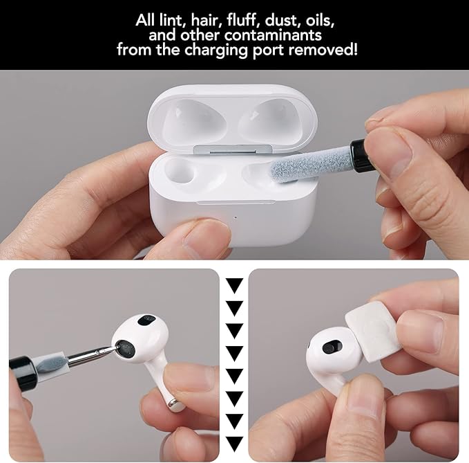 Tassmpitor for iPhone Cleaning Kit Port Cleaner, Repair and Restore Tool for iPad Pro Watch Cell Phone Charging Port, Lightning Charger Cables Speaker Airpod Cleaning Putty Dust for All Devices