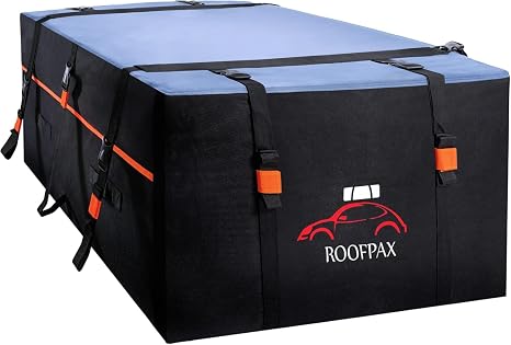RoofPax Expandable 15/19 cft. Car Rooftop Cargo Carrier Bag Waterproof Storage Including Double Zippers, Heavy-Duty Tie-