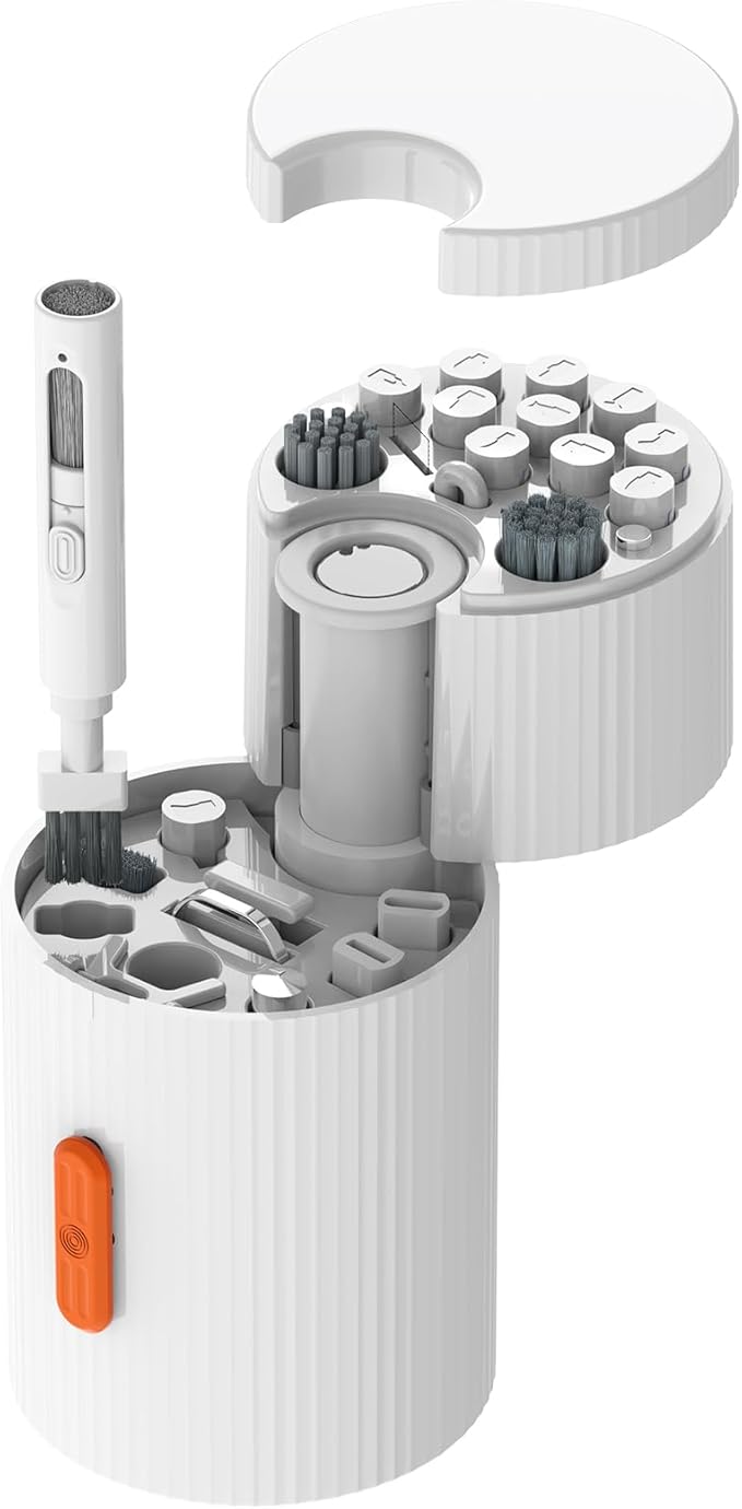 Multi-Functional Electronics Cleaning Kit, Charging Port Cleaner, for Mobile Phones, Headphones, Computer, Monitor, Camera Lens, White