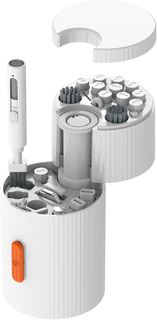 Multi-Functional Electronics Cleaning Kit, Charging Port Cleaner, for Mobile Phones, Headphones, Computer, Monitor, Camera Lens, White