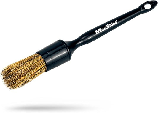 Maxshine Universal Premium Natural Boar’s Hair Detailing Brush #10 | Durable Plastic Handle with No-Shed Bristles | Gentle Cleaning Brush for Engine Bays, Wheels, Interiors, Air Vents & Car Detailing