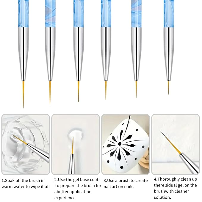 28Pcs Blue Nail Art Brush Set, Manicure Tool Kit with Acrylic Nail Brush, Builder Gel Brushes, Cuticle Brush, Dust Brush, Dotting & Liner Tool for Acrylic Powder Application, Sculpting & Cleaning