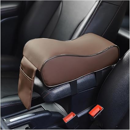 Yourkar Car Armrest Cushion, Soft Memory Foam Auto Armrest Pillow with Storage Bag, Leather Center Console Arm Rest Padd