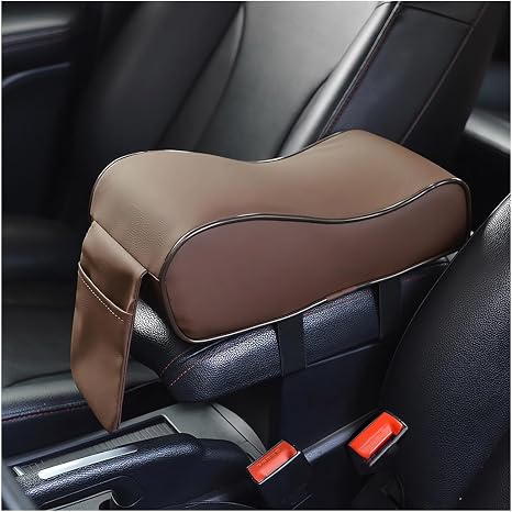 Yourkar Car Armrest Cushion, Soft Memory Foam Auto Armrest Pillow with Storage Bag, Leather Center Console Arm Rest Padd