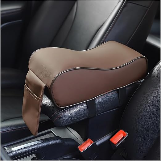 Yourkar Car Armrest Cushion, Soft Memory Foam Auto Armrest Pillow with Storage Bag, Leather Center Console Arm Rest Padd
