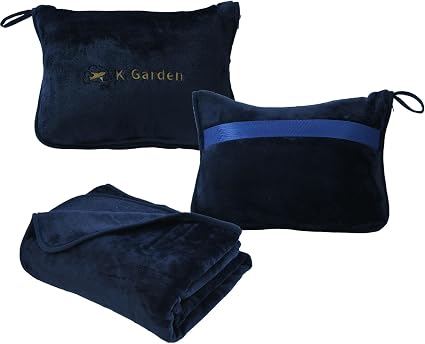 Travel Blanket Airplane Compact with Bag Soft 2 in 1 Travel Pillow and Blanket Set Car Pillow Travelers Gifts Accessorie