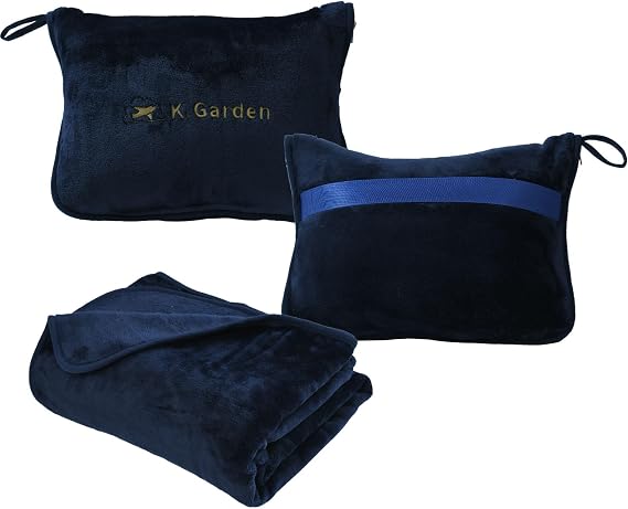 Travel Blanket Airplane Compact with Bag Soft 2 in 1 Travel Pillow and Blanket Set Car Pillow Travelers Gifts Accessorie