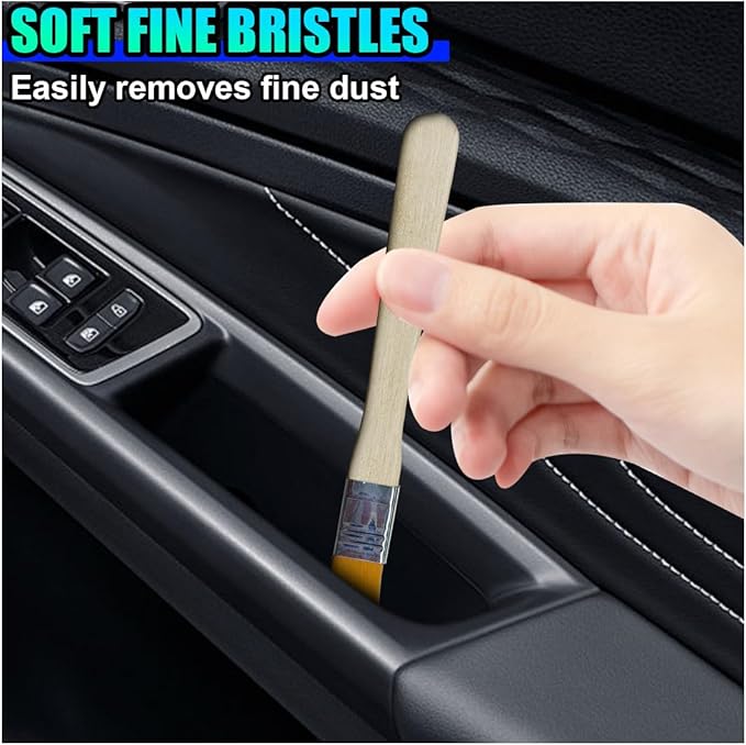 ZIMISI 10PCS Car Detailing Brush Kit, Nylon Anti-Static Car Interior Cleaning Tools, Portable Crevice Cleaning Brush Auto Dusting Tool Multipurpose for Dashboard Air Vent Computer Keyboard
