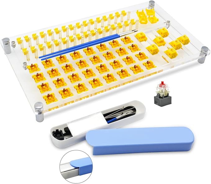 RUNJRX 32 Switch Station, Acrylic Lube Kit for Custom Gaming Keyboard (10Pcs)