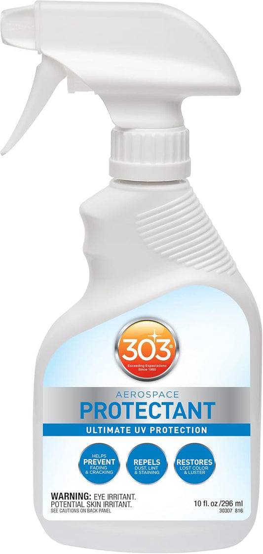 303 Products Aerospace Protectant Spray, UV Protection for Outdoor Surfaces – Protects Vinyl, Plastic & Rubber, Repels Dust & Dirt, Matte Finish, 10 oz