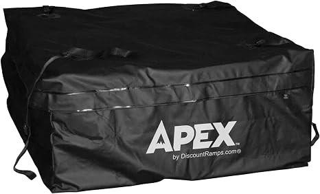 Apex Large Roof Cargo Bag with Self-Sealing Zipper, for Roof-Mounted Racks, Built-in Crossbars or Hitch-Mounted Carriers