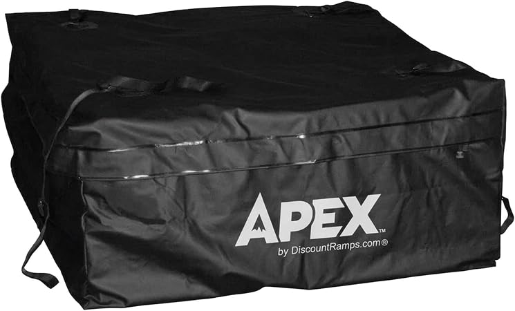 Apex Large Roof Cargo Bag with Self-Sealing Zipper, for Roof-Mounted Racks, Built-in Crossbars or Hitch-Mounted Carriers