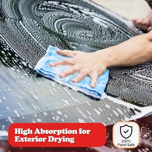 Shop Towels, Microfiber Cleaning Cloth Bulk, 200 Pack Microfiber Towels for Cars, All-Purpose Absorbent Cleaning Rags, Dust Cloth for Automotive, Mechanic, Garage, Bar, 11.5 x 11.5 inch