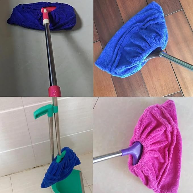 2 Pack Broom Pads to Baseboard Cleaner Tool Sweep Broom Cloth Cover Reusable Microfiber Broom Sweeping Refill for Baseboards Molding Cleaning Tool Cleaning Dust Cobwebs up High Heater
