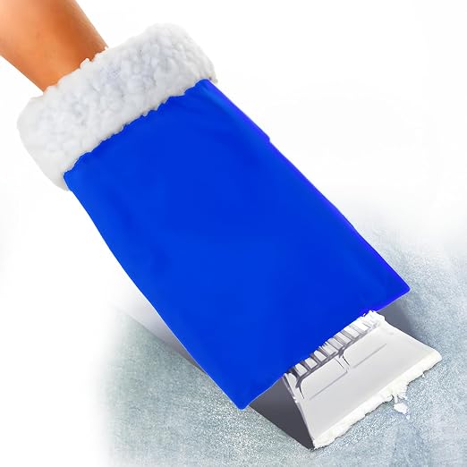 Avilia Waterproof Car Ice Scraper Glove - Ice Scraper for Windows and Windshield, Polyester, Blue