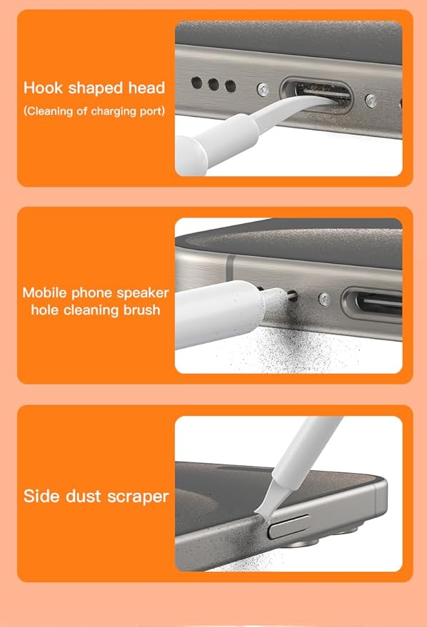 32-in-1 Multi-Functional Cleaning Kit for Electronics Including Headphones,Mobile Phones,Computer,Monitor,Lens and etc, Compact and Portable Design, White