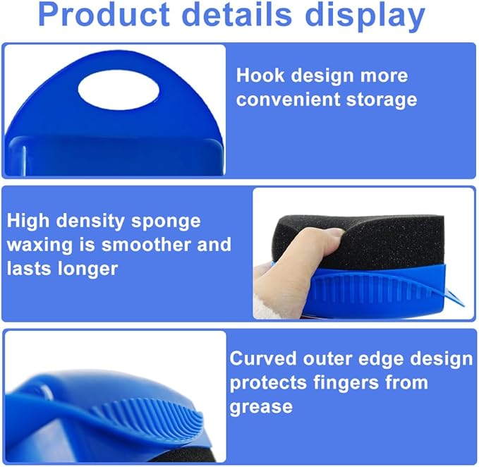 Tire Dressing Applicator, 3 Pieces Tire Shine Applicator with Lid, Reusable Tire Sponge Applicator for Car Truck Tires Waxing Polishing Cleaning