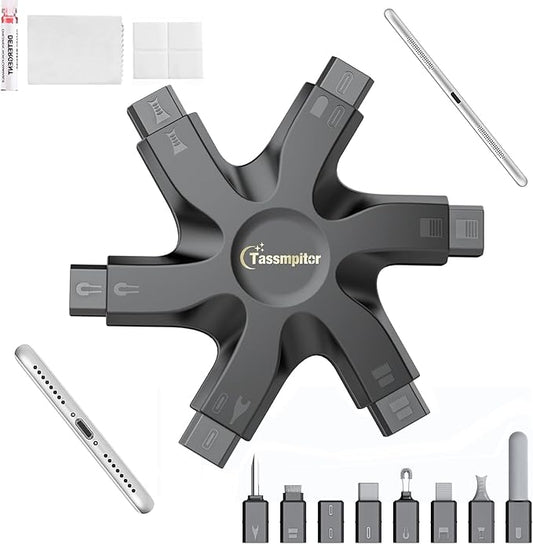 Tassmpitor for iPhone Cleaning Kit Phone Port Cleaner, Cleaner Kit for AirPod iPhone Pro Max, Cleaning Putty for Cell Phone Charging Port Lightning Charger Connector Cable Speaker, Repair Restore Tool