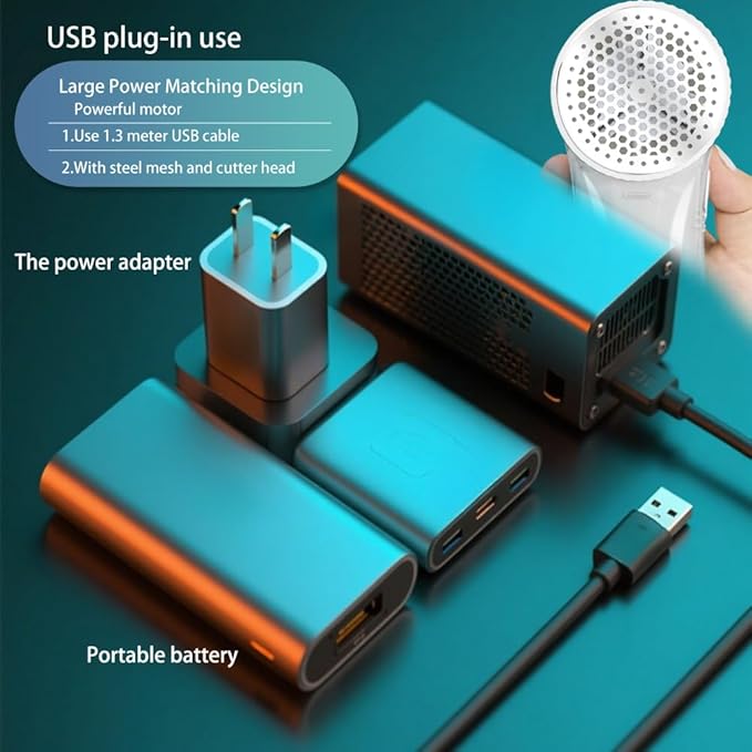 [High Power, Works Great] Electric Lint Remover, Fabric Shaver, Pilling Remover for Clothes, Sweater Shaver, Pill Remove Pilling Fuzz, Clothes Shaver Defuzzer, Fuzz Shaver for Clothing, USB Powered