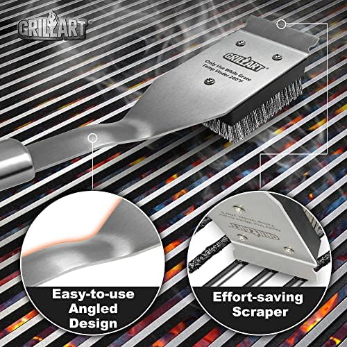 Grill Brush with Scraper/16.5” Stainless Wire Outdoor BBQ Cleaning