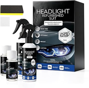 Upgraded Automotive Headlight Restoration Fluid Kit, 2 Set