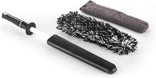 Detail Factory - Wheel Brush Kit with Interchangeable Microfiber Covers - Ultra-Soft Cleaning, Washing and Detailing Wheels, Tires, and Rims