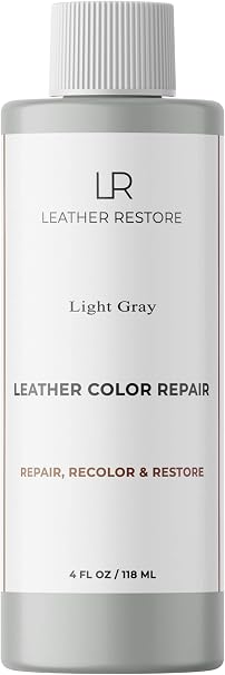 Leather Color Repair, Light Gray 4 OZ - Repair, Recolor and Restore Couch, Furniture, Auto Interior, Car Seats, Vinyl an